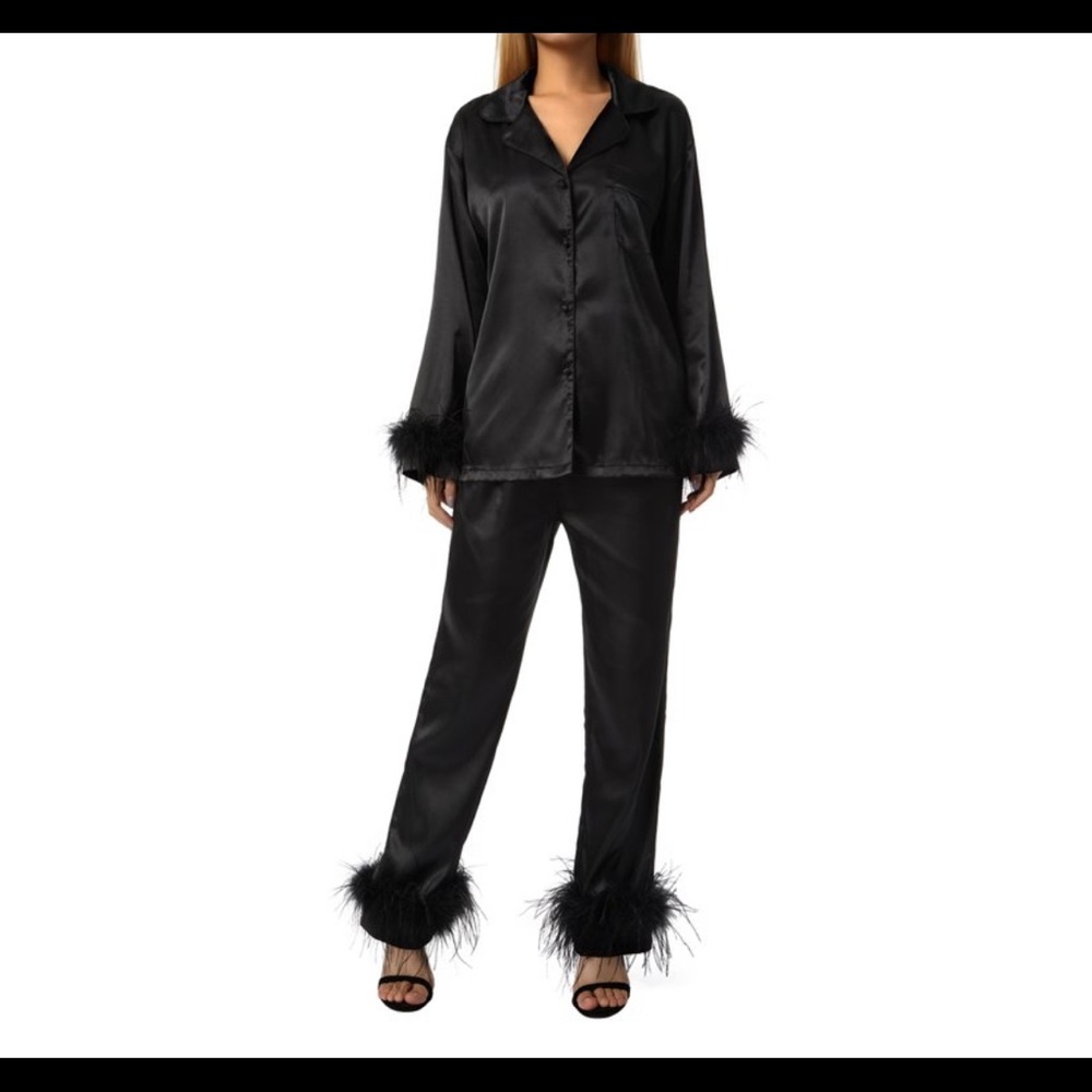 Black Feather PJ Set